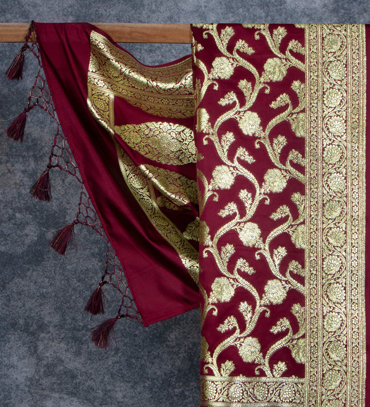 Kuberan Maroon Ponnadai Shawl