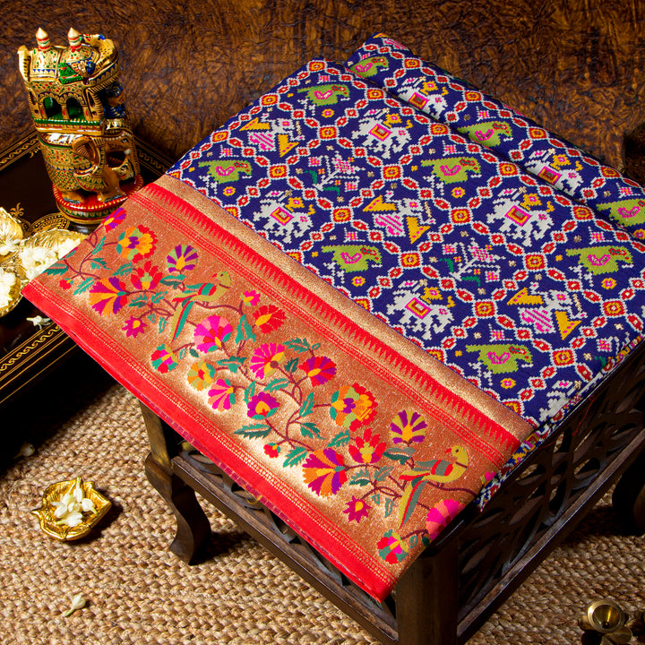 Kuberan Royal Blue Paithani Patola Saree