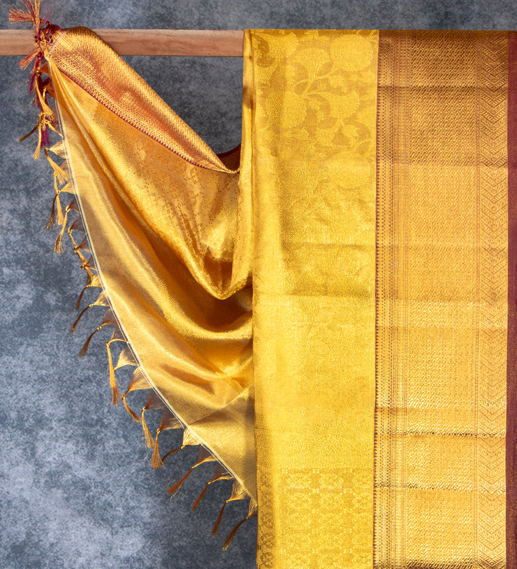 Kuberan Deep Yellow Ponnadai Shawl