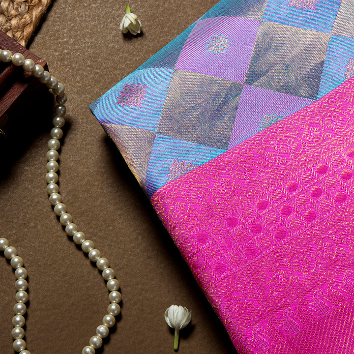 Kuberan Turquoise Blue Saree 