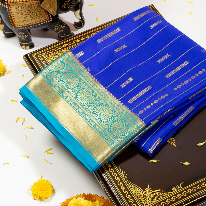 Sky Blue Mysore Silk Saree