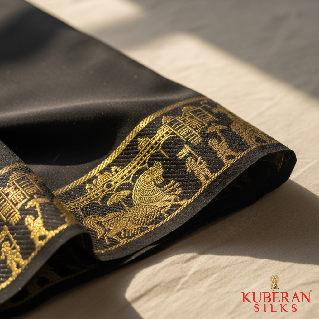 Kuberan Black Mysore Silk Saree