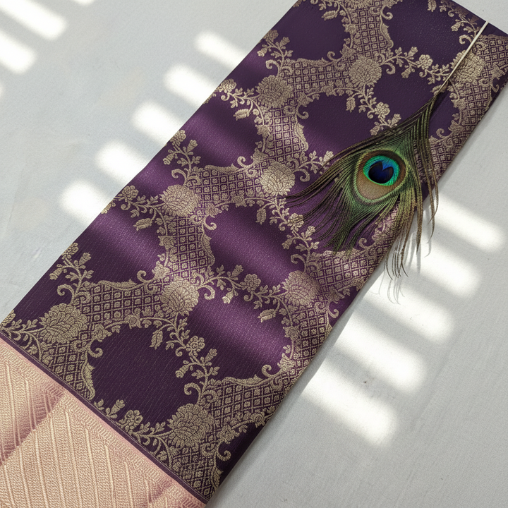 Kuberan Purple Kanchipuram Silk Saree