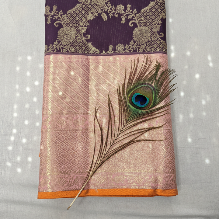 Kuberan Purple Kanchipuram Silk Saree