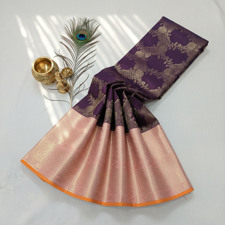 Kuberan Purple Kanchipuram Silk Saree