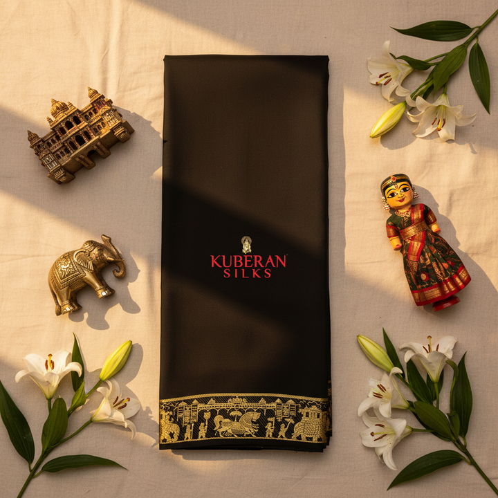 Kuberan Black Mysore Silk Saree
