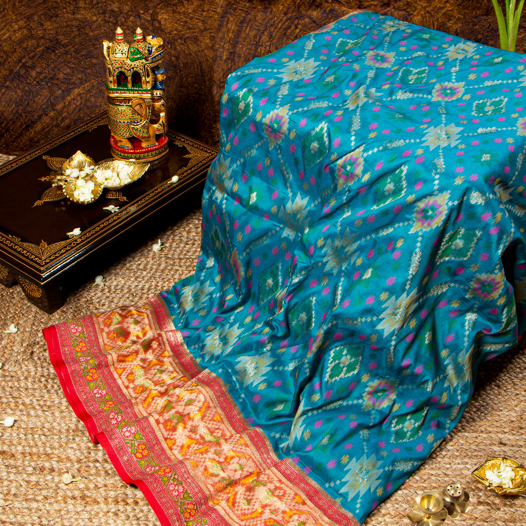 Kuberan Blue Paithani Patola Saree