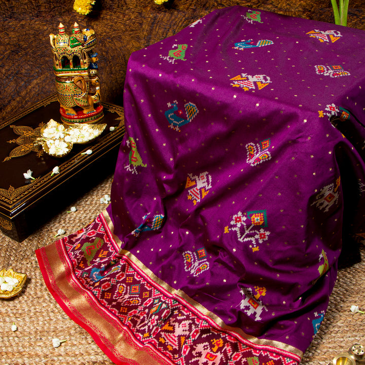 Kuberan magenta Paithani Patola saree