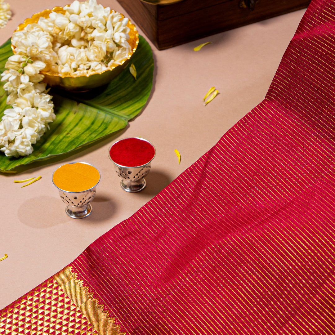 Kuberan Royal Red 9 Yards Silk Saree