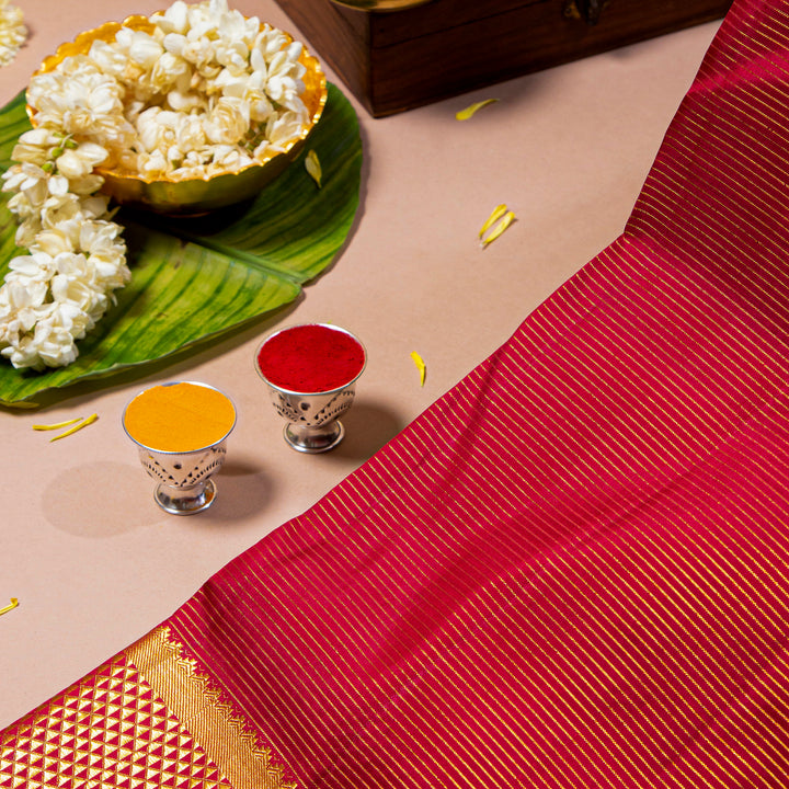 Kuberan Royal Red 9 Yards Silk Saree