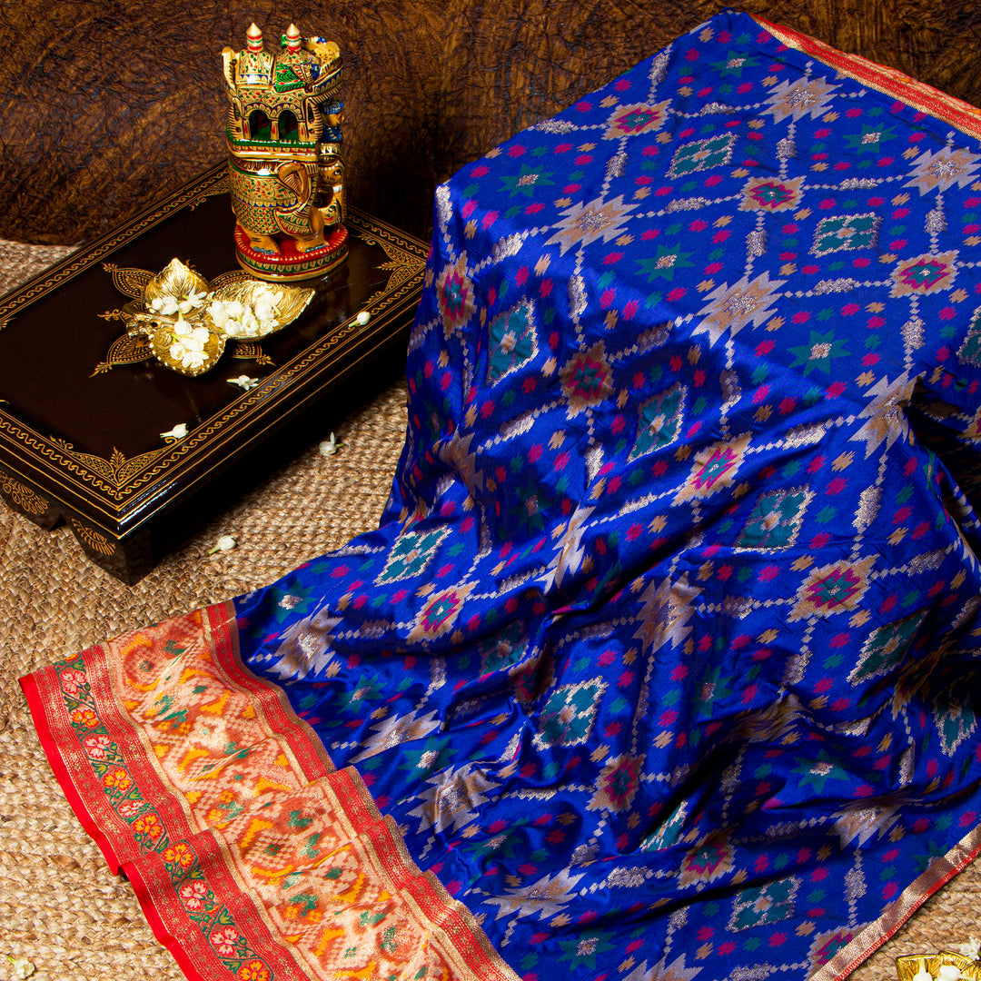 Kuberan Royal Blue Paithani Patola Saree