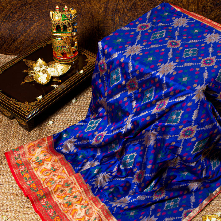 Kuberan Royal Blue Paithani Patola Saree