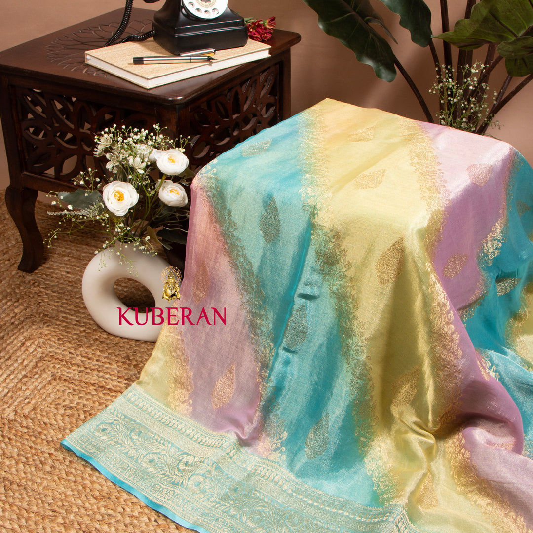 Kuberan Moonstone Blue Mysore Silk Saree