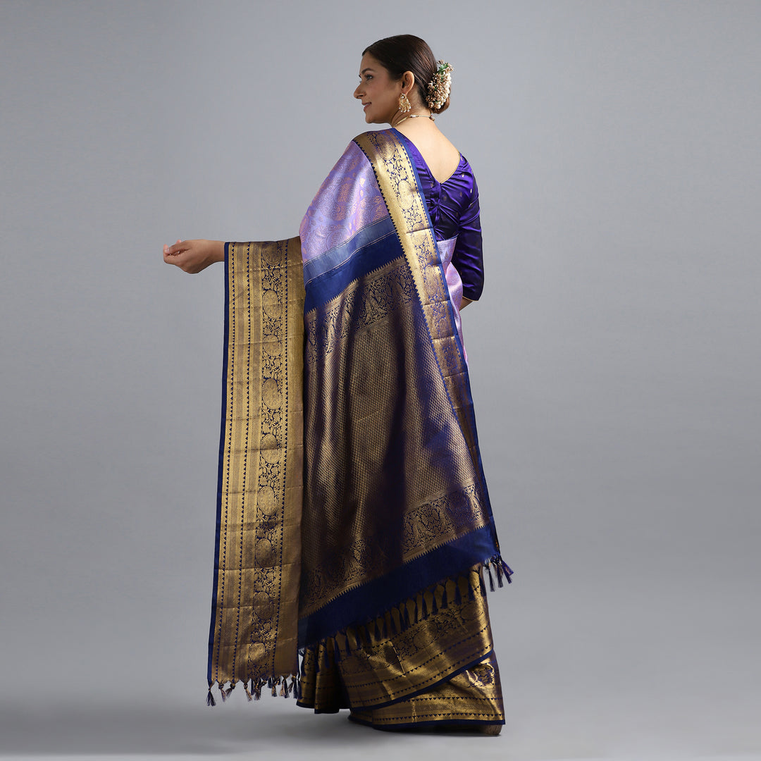 Navy Blue Kanchivaram Silk Saree