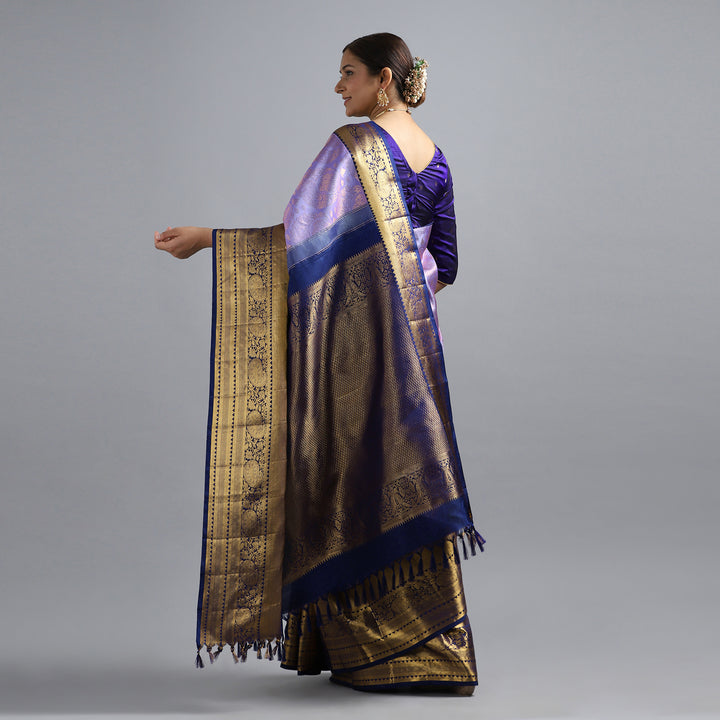 Navy Blue Kanchivaram Silk Saree