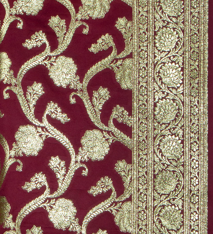 Kuberan Maroon Ponnadai Shawl