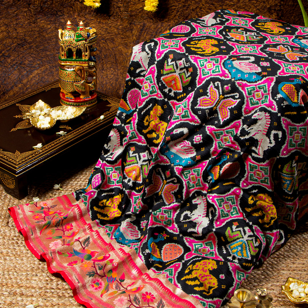 Kuberan Black Paithani Patola Saree
