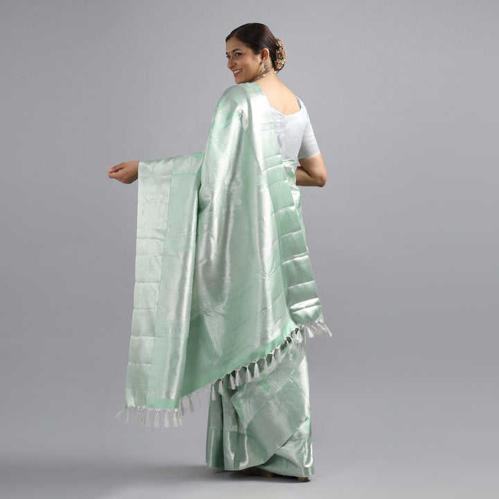 Kuberan Pista Green Kanchivaram Saree