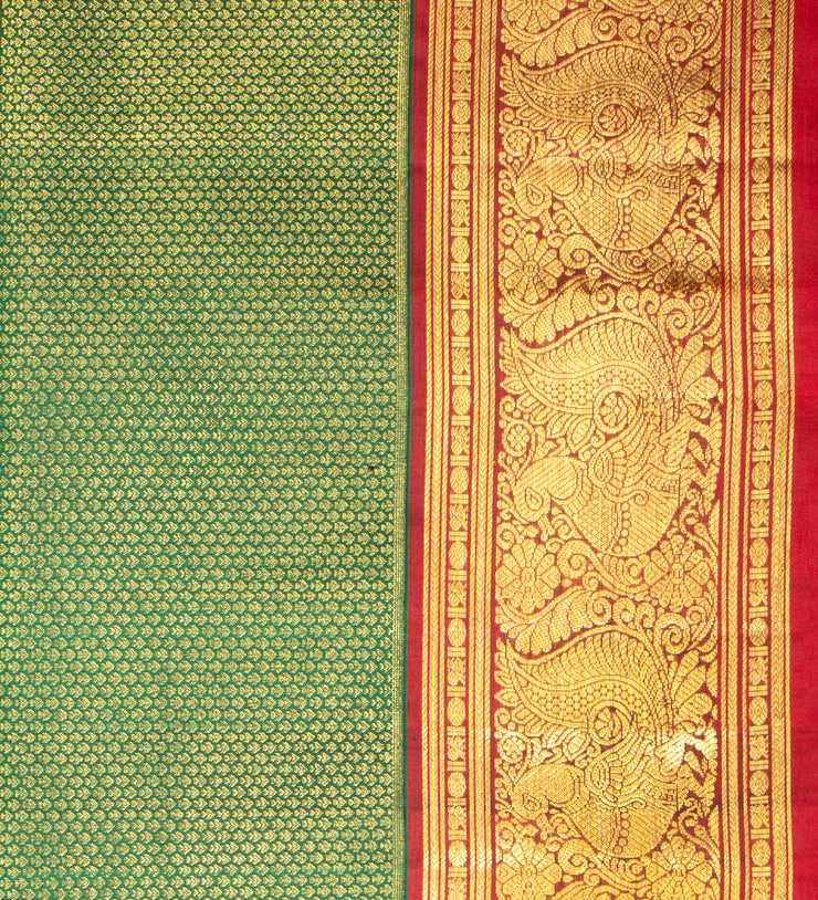 Kuberan Bottle Green Ponnadai Shawl