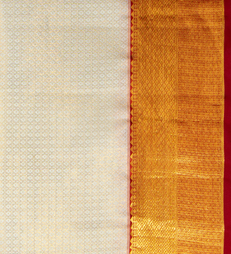 Kuberan White Ponnadai Shawl