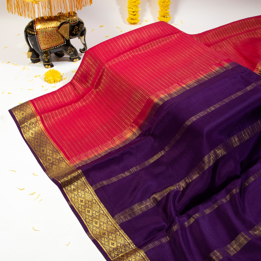 Purple Mysore Silk Saree 