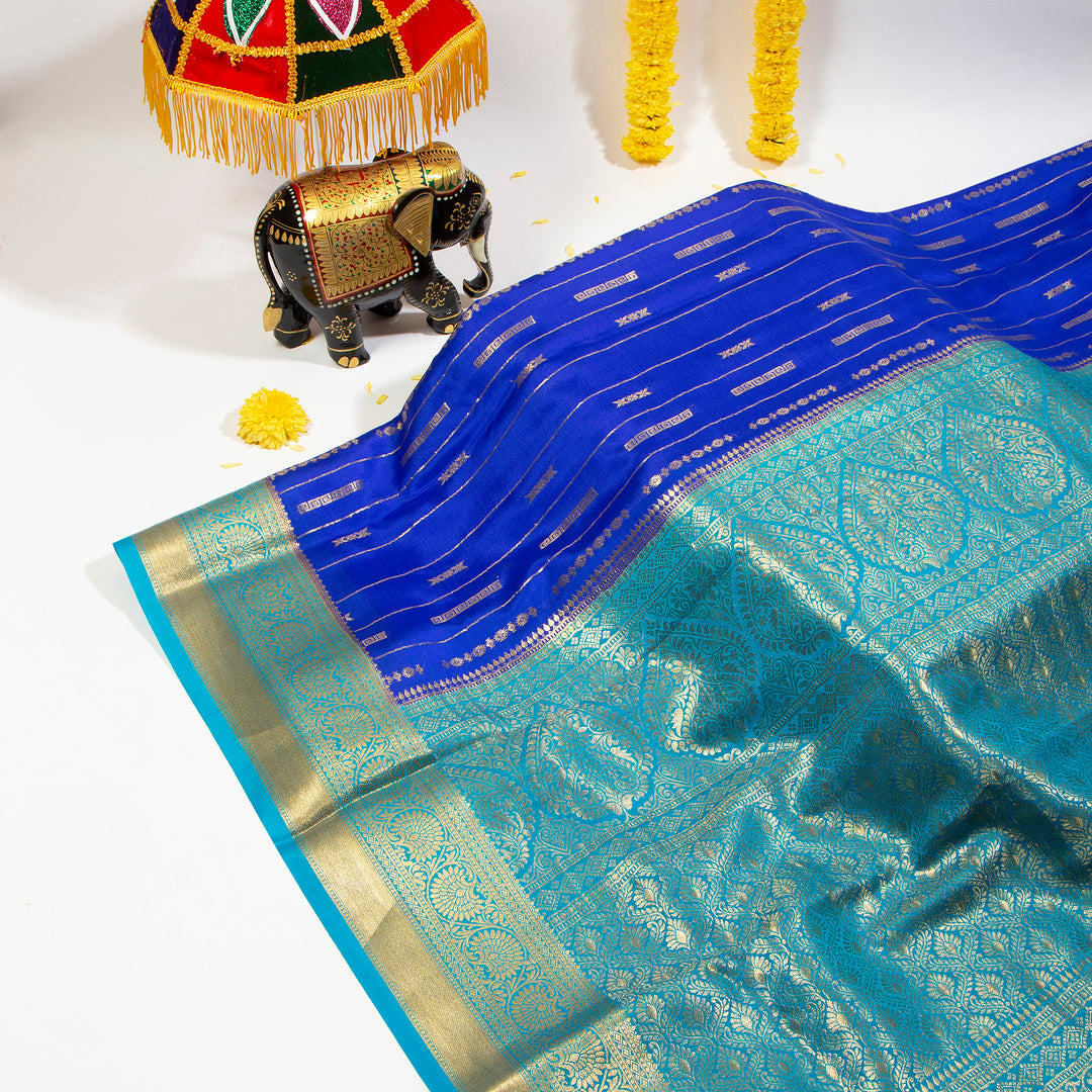 Sky Blue Mysore Silk Saree