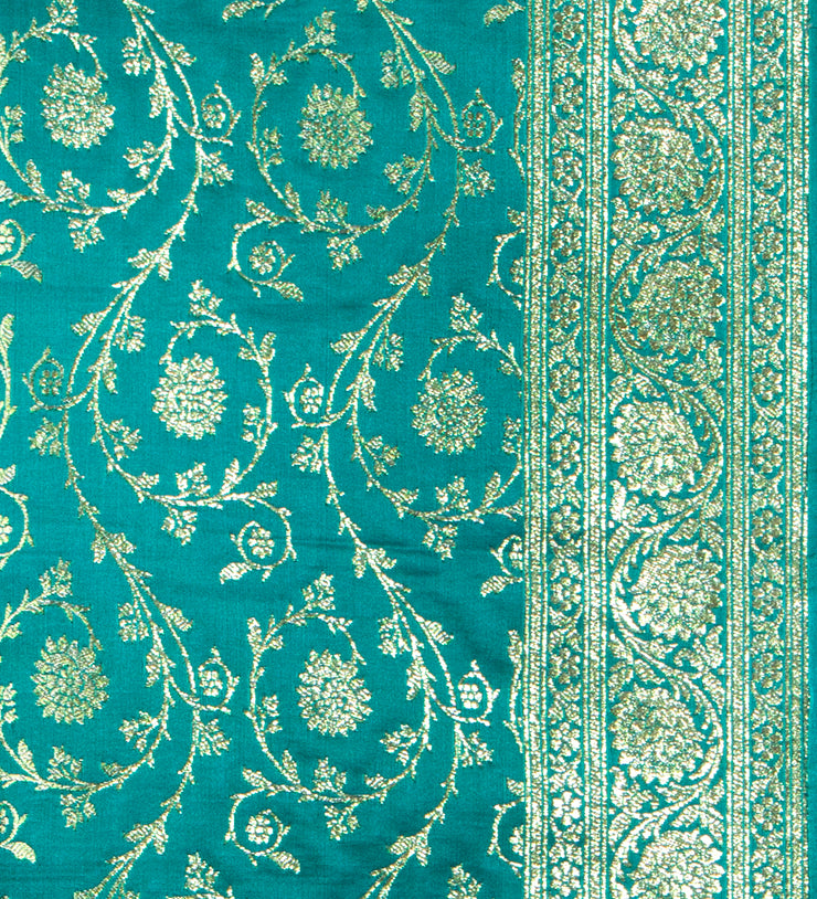 Kuberan Teal Blue Ponnadai Shawl