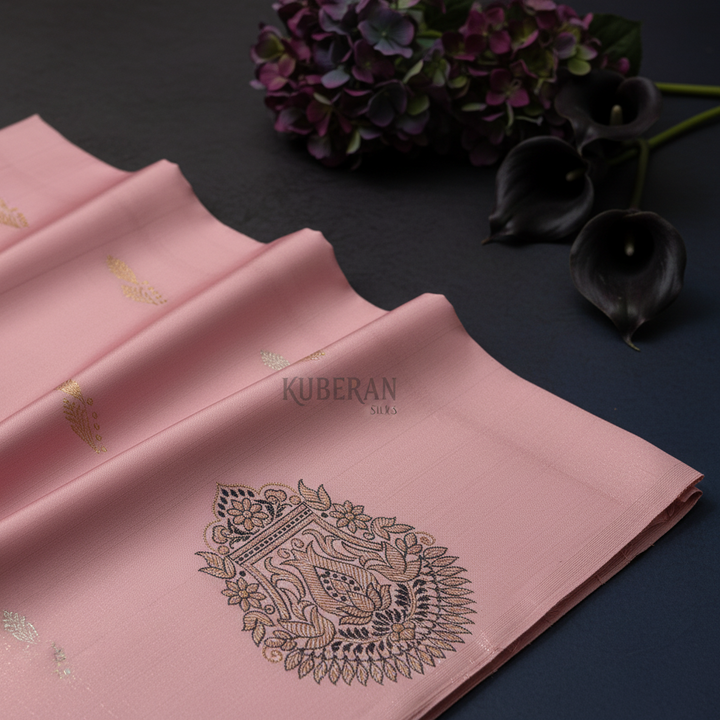 Kuberan Soft Pink Kanchipuram Silk Saree