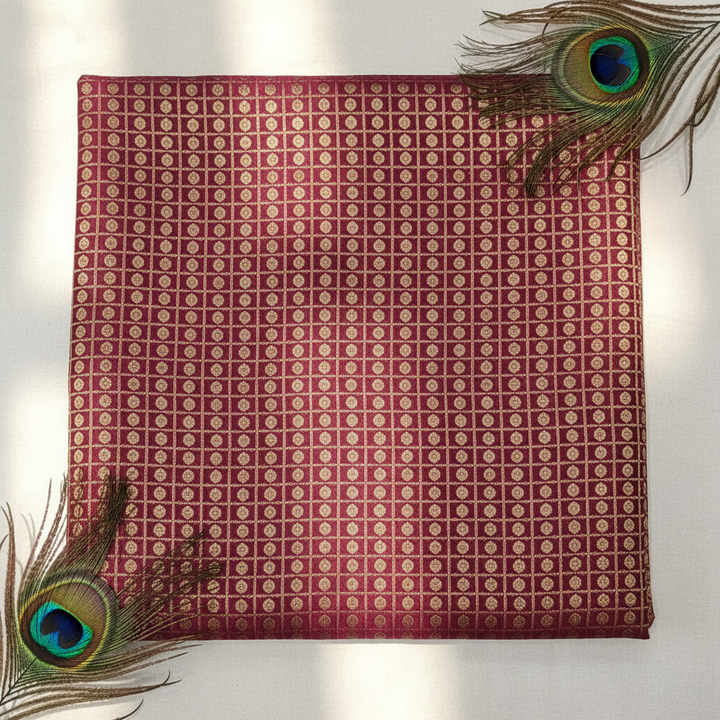 Kuberan Maroon Check Kanchipuram Silk Saree