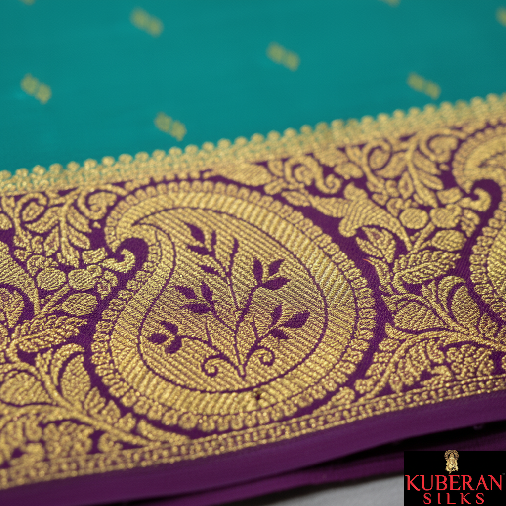 Kuberan Teal Mysore Silk Saree.