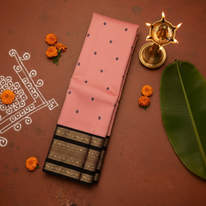 Kuberan Baby Pink Kanchipuram Silk Saree
