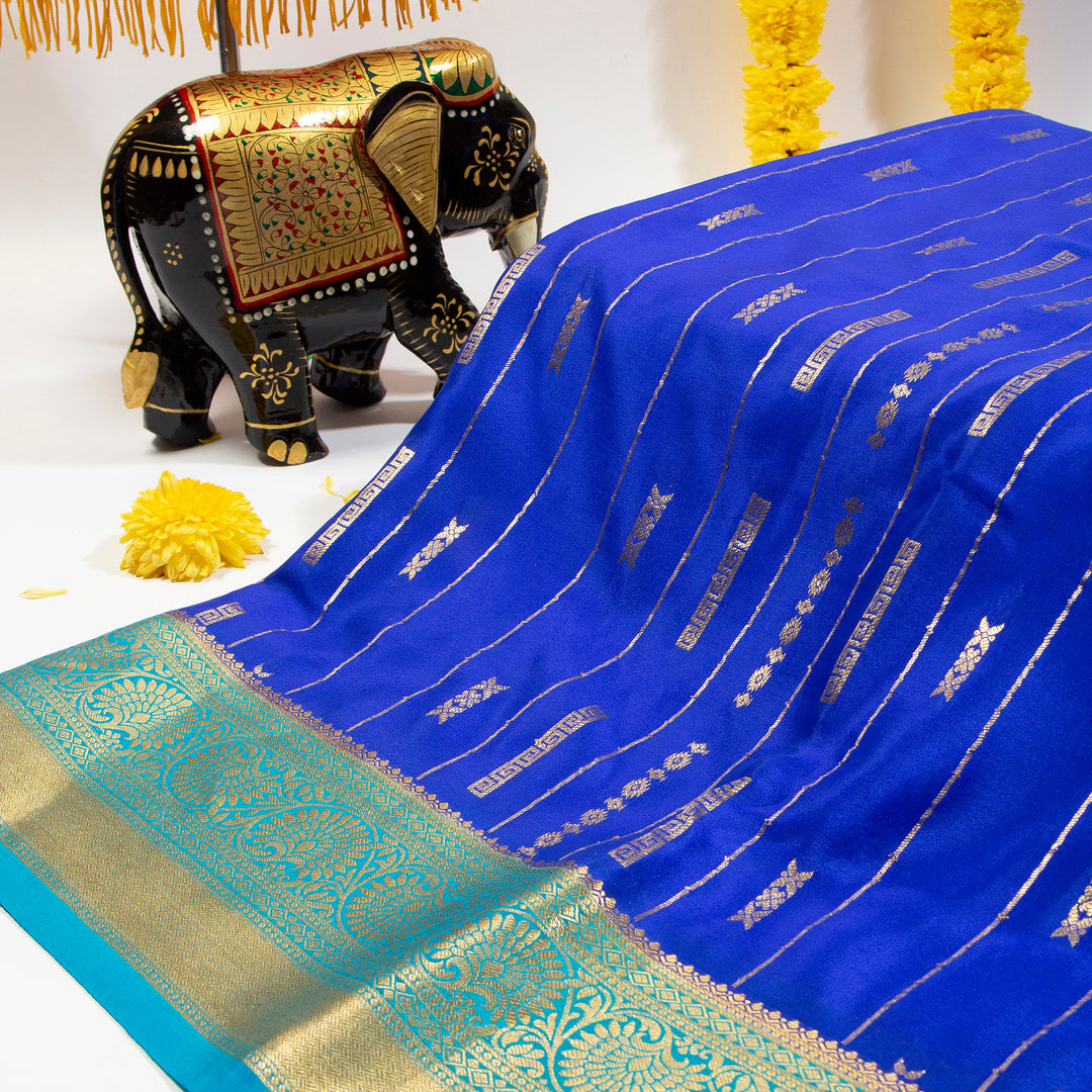 Sky Blue Mysore Silk Saree