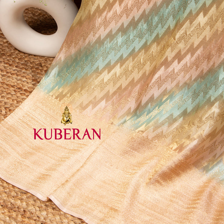 Kuberan Light Peach Mysore Silk Saree