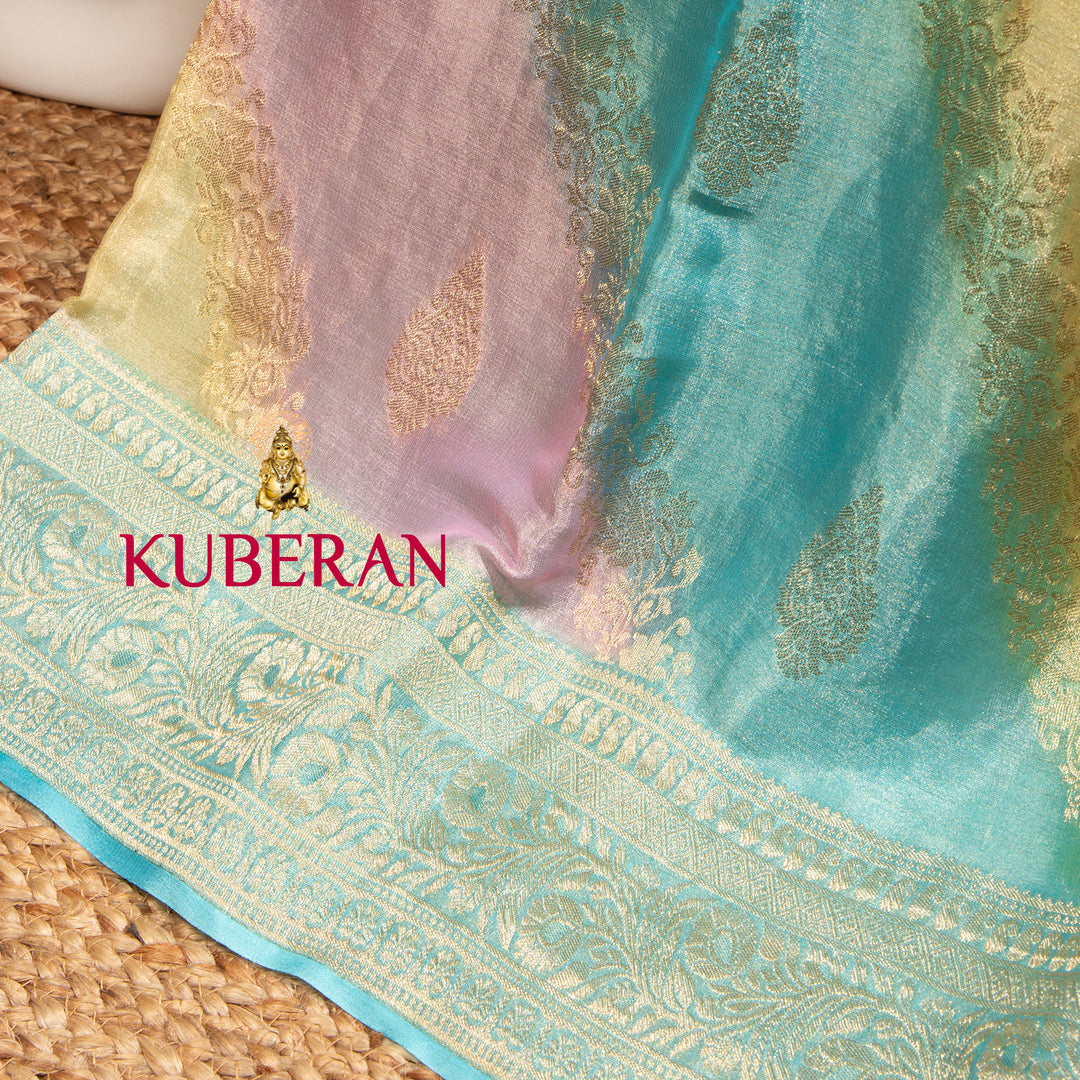 Kuberan Moonstone Blue Mysore Silk Saree
