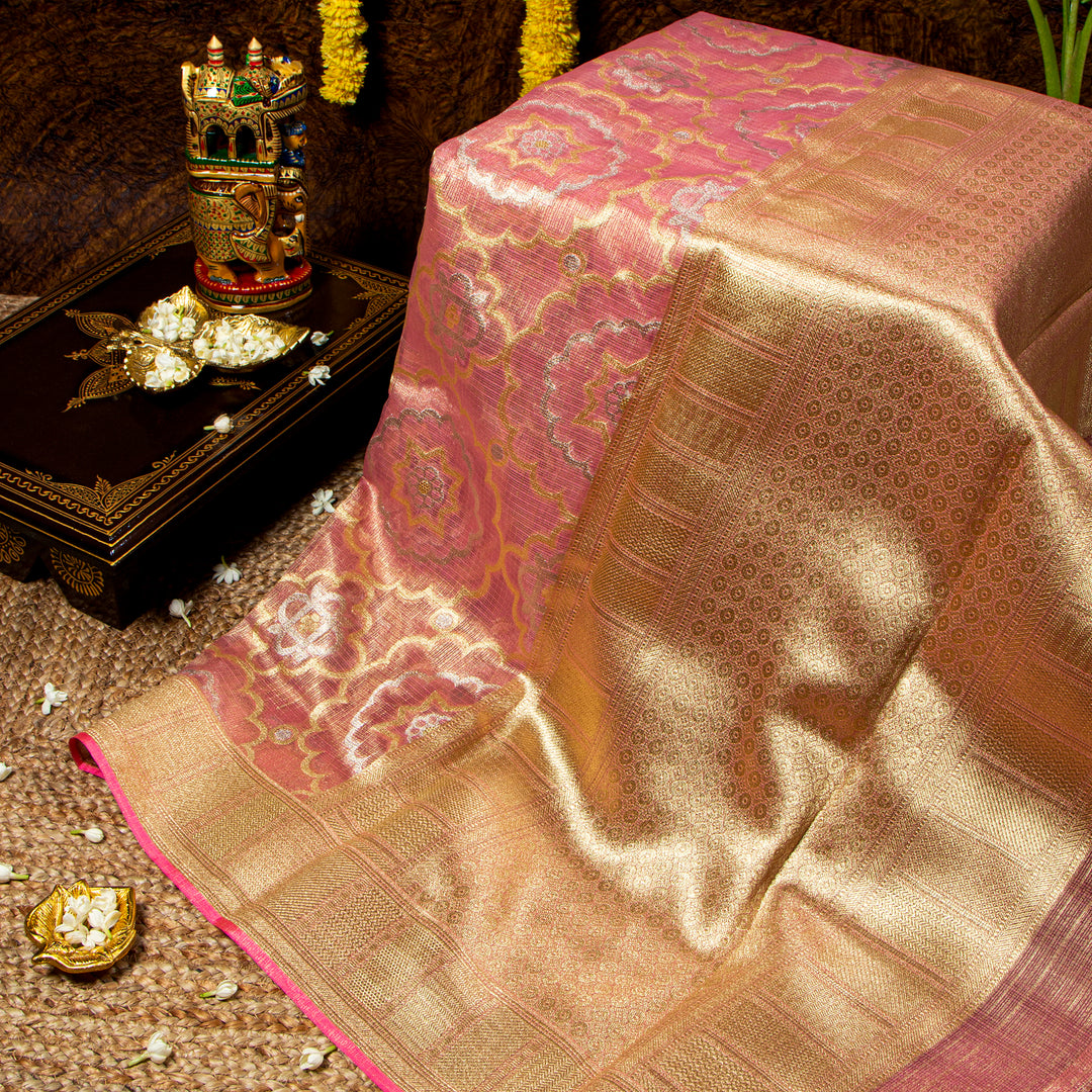 Kuberan Baby Pink Kora Saree