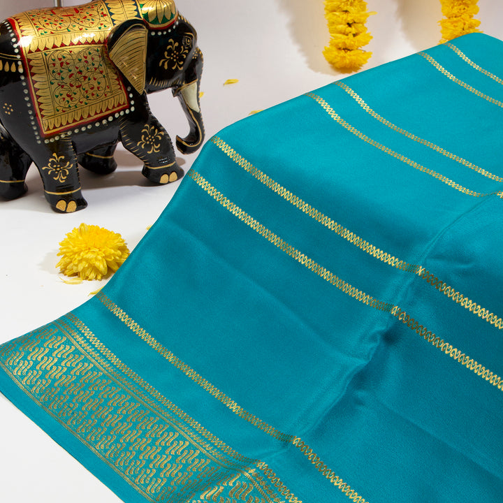 Teal Blue Silk Saree