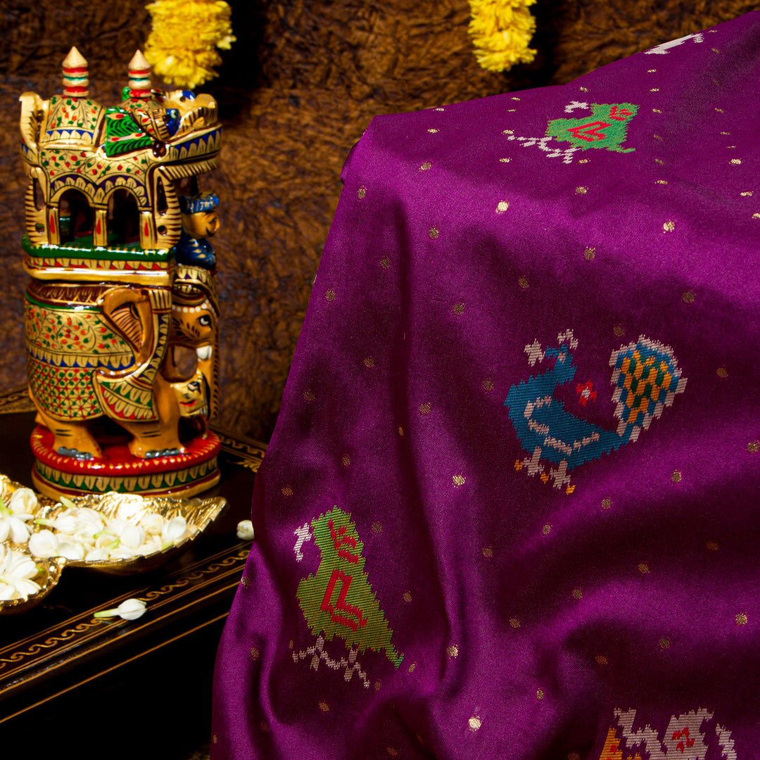Kuberan magenta Paithani Patola saree