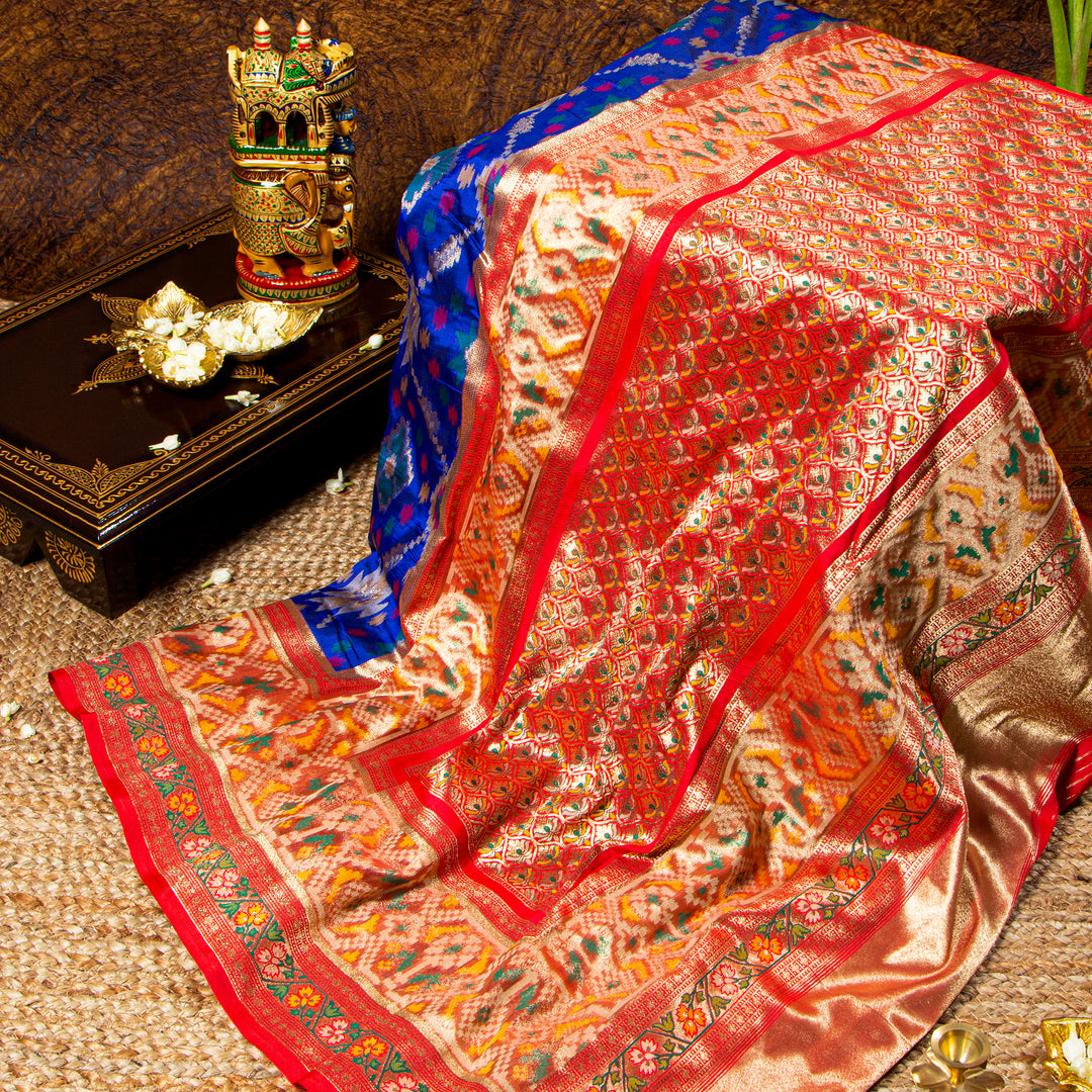 Kuberan Royal Blue Paithani Patola Saree