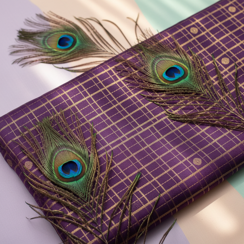 Kuberan Purple Pink Kanchipuram Silk Saree