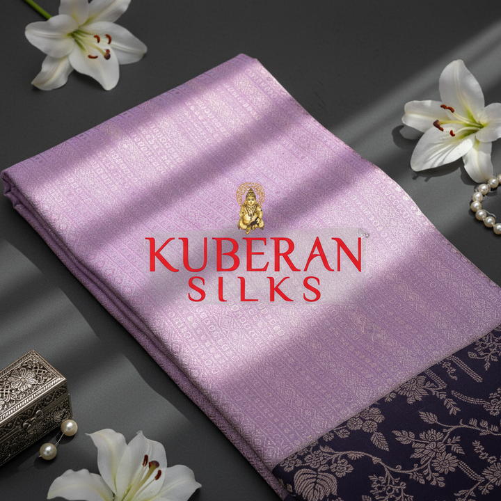 Kuberan Lavender Pink and Purple Kanchipuram Silk Saree