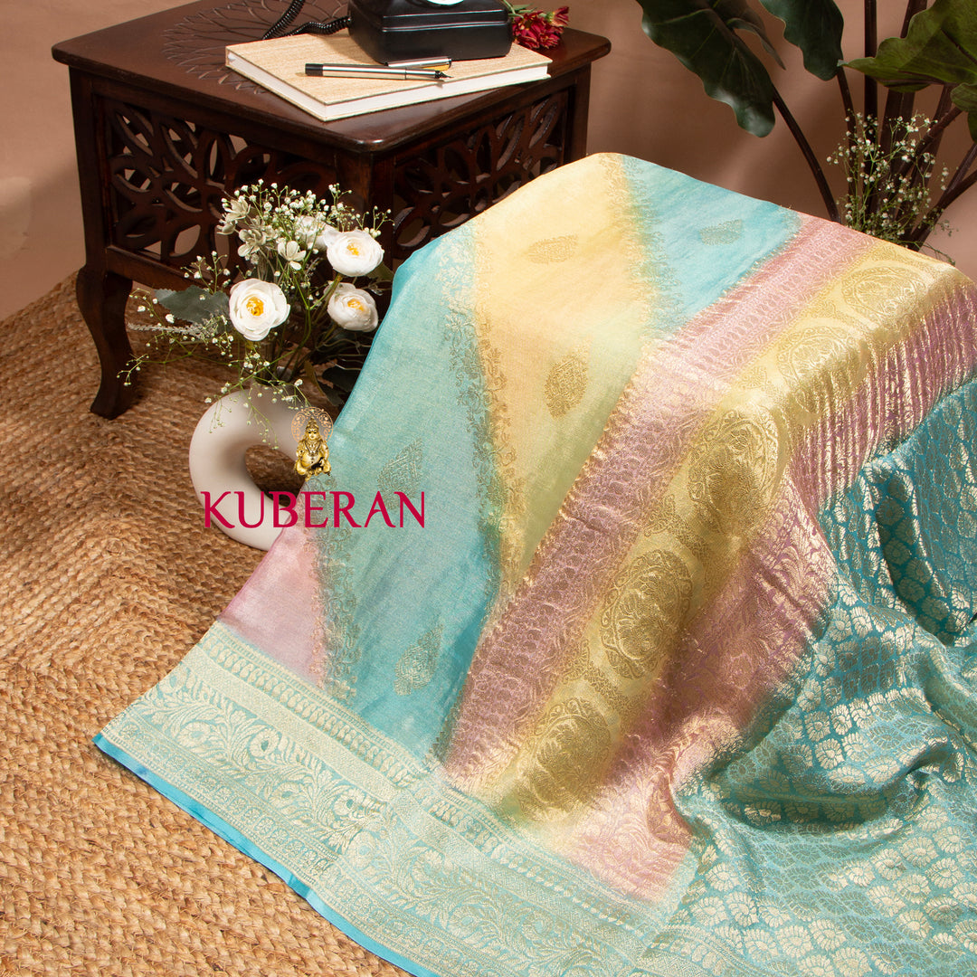 Kuberan Moonstone Blue Mysore Silk Saree