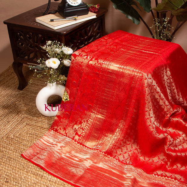 Kuberan Ruby Red Mysore Silk Saree