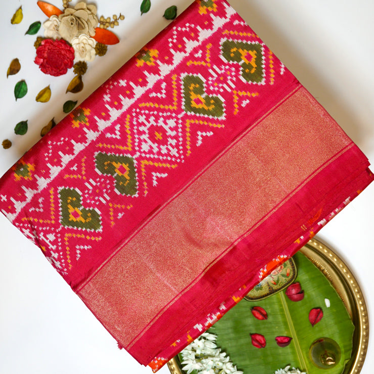 KUBERAN POCHAMPALLY PINK SILK SAREES