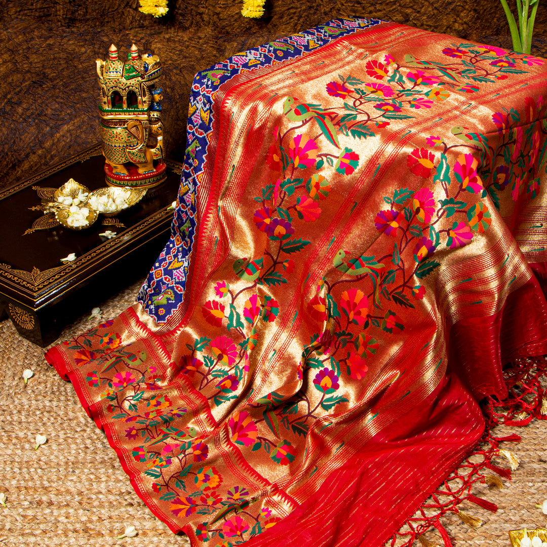 Kuberan Royal Blue Paithani Patola Saree