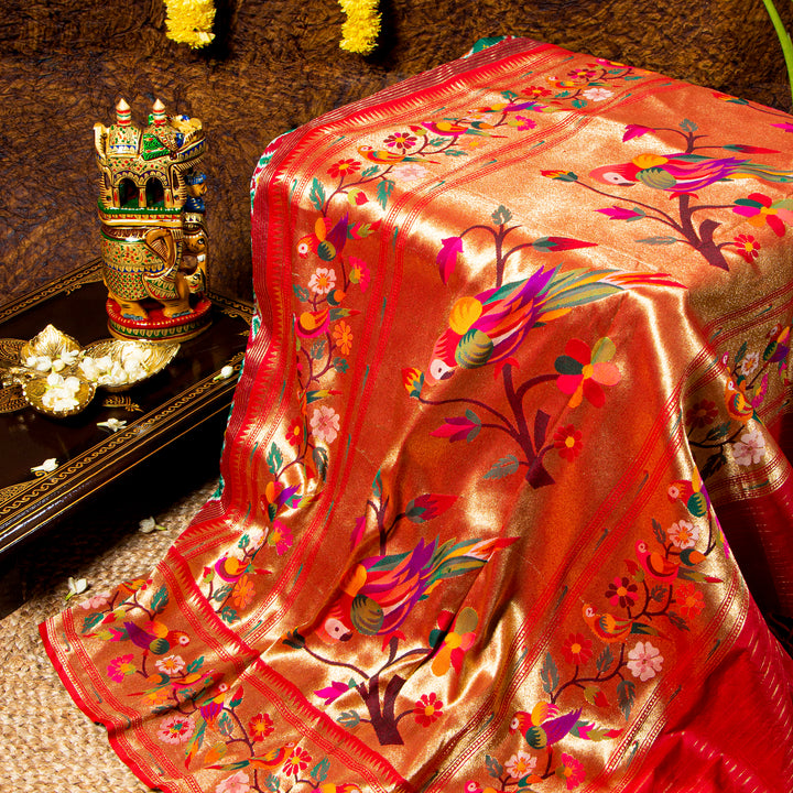 Kuberan Bottle Green Paithani Patola saree