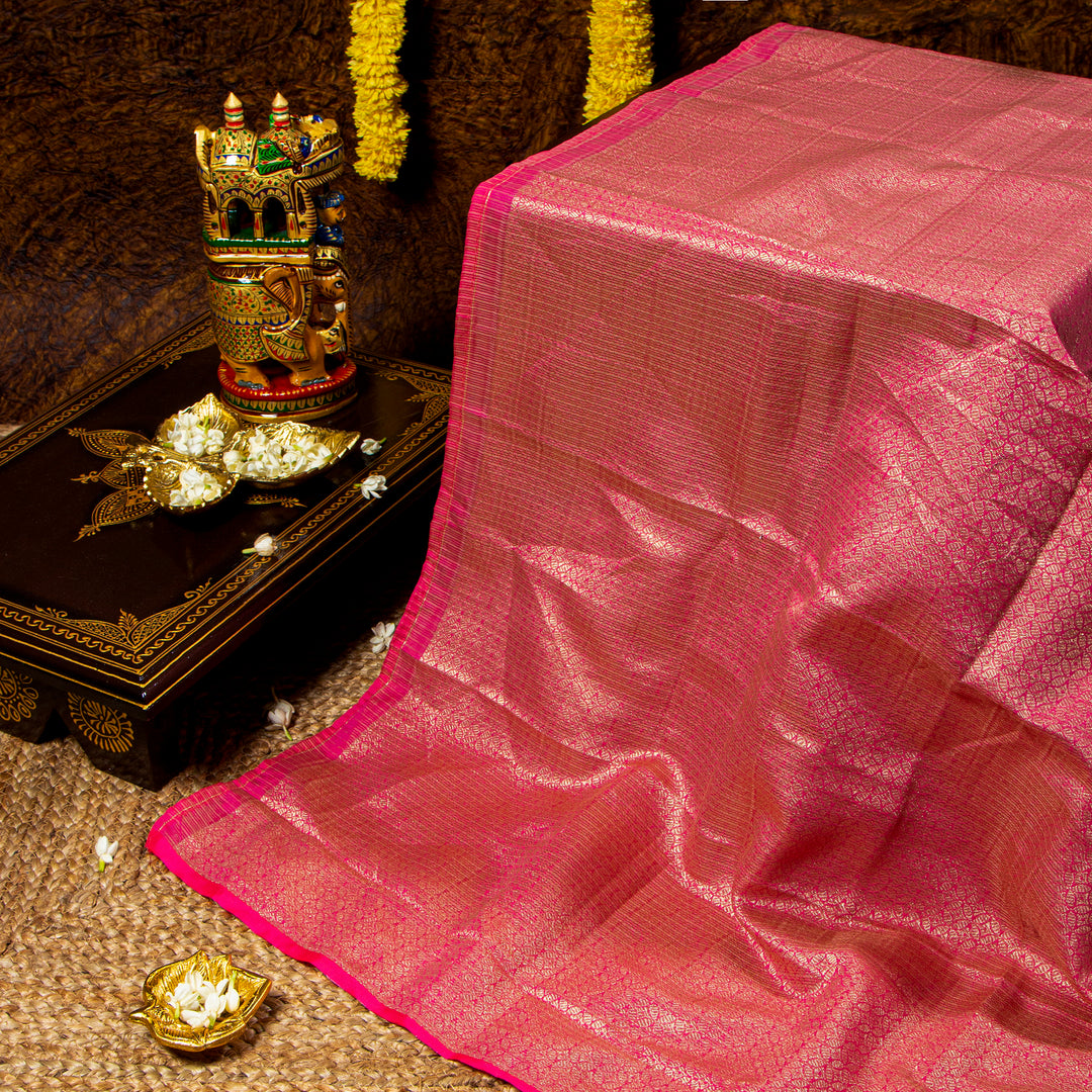 Kuberan Yellow Kora Silk Saree With Paithani Border