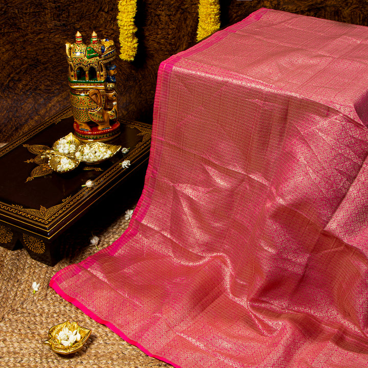 Kuberan Yellow Kora Silk Saree With Paithani Border
