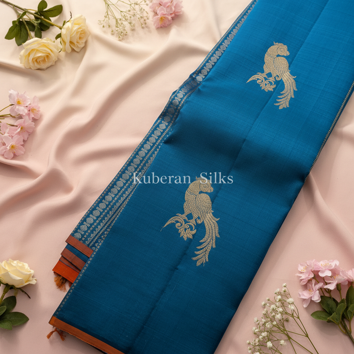 Kuberan Blue Kanchipuram Silk Saree