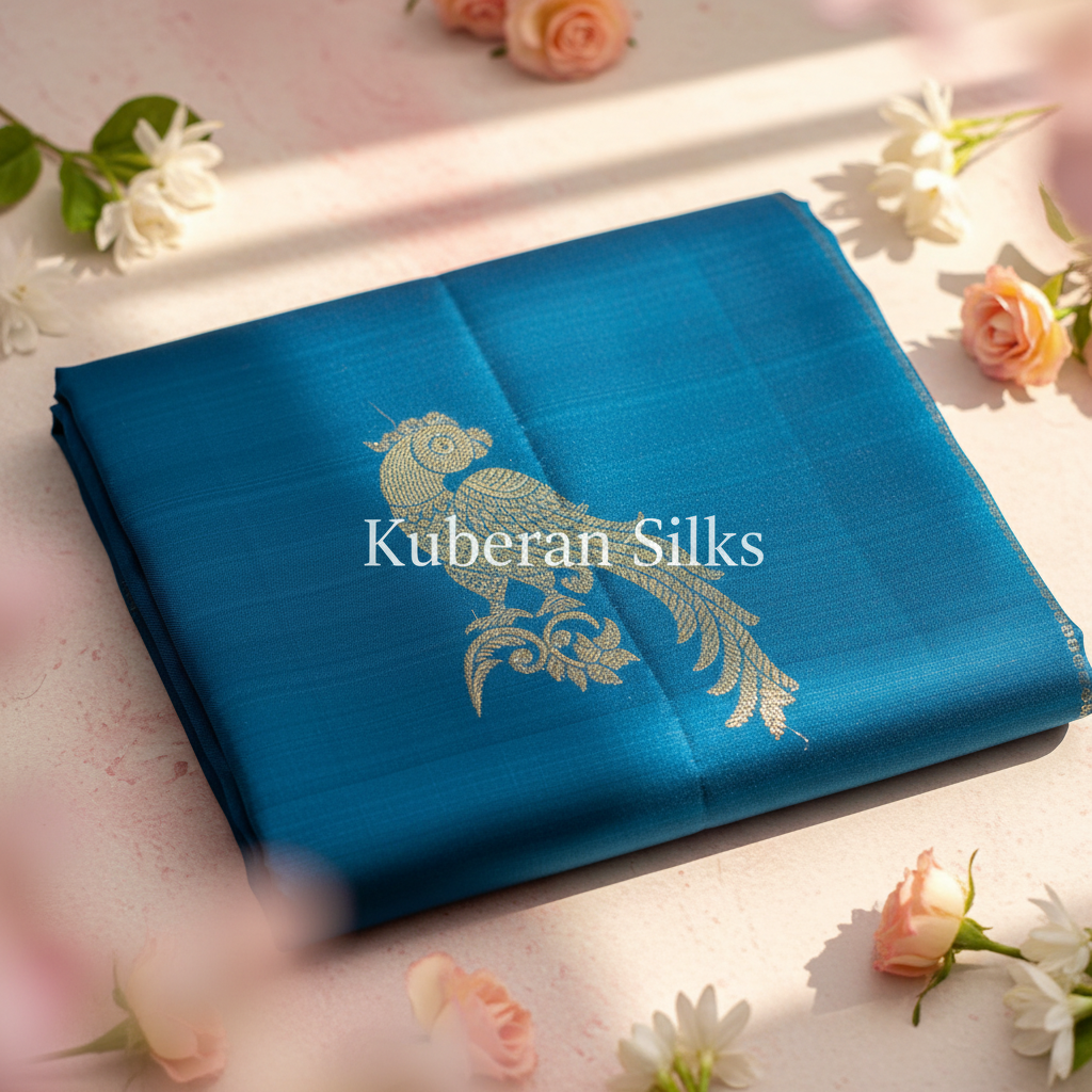 Kuberan Blue Kanchipuram Silk Saree
