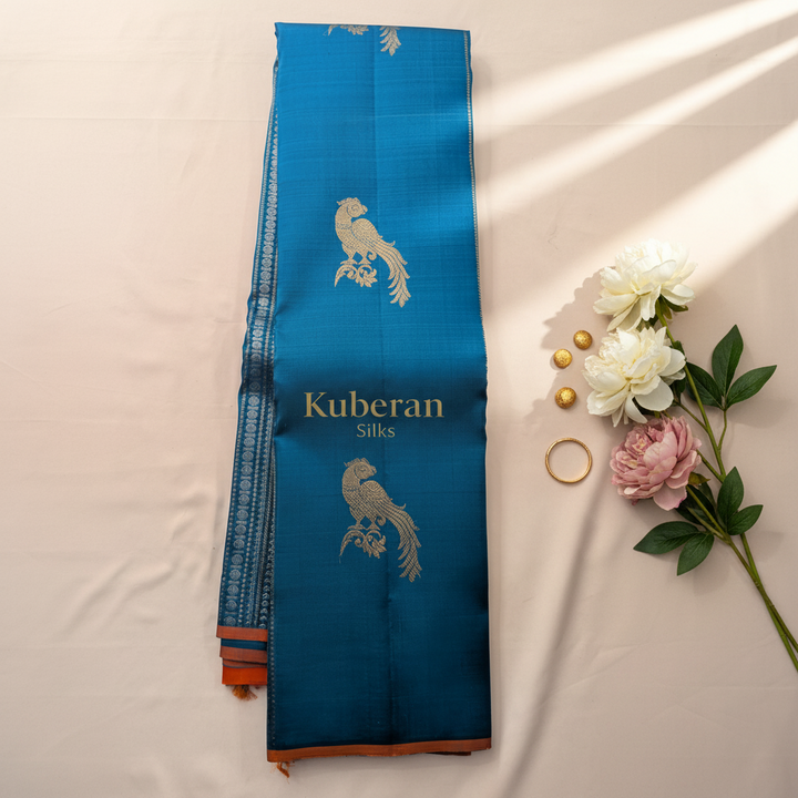 Kuberan Blue Kanchipuram Silk Saree